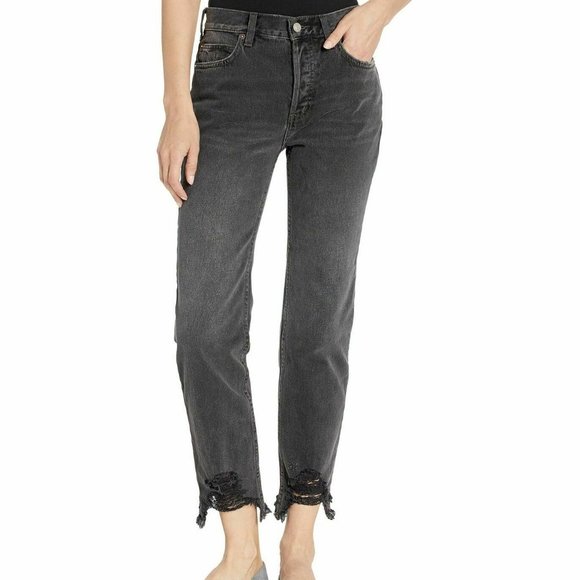 Straight Leg Destroyed Hem Jeans, - Size 29 - Picture 1 of 4